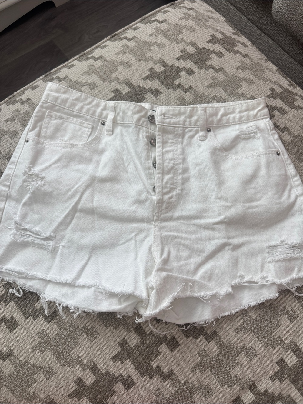 wild fable White Distressed High-Rise Jean Shorts